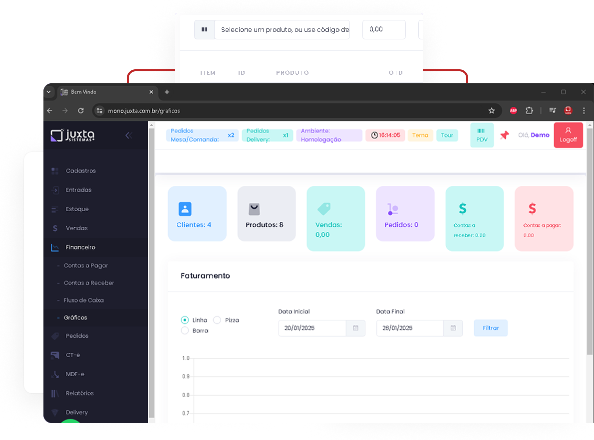 Sistema Mono Delivery - Plataforma ágil em atendimento